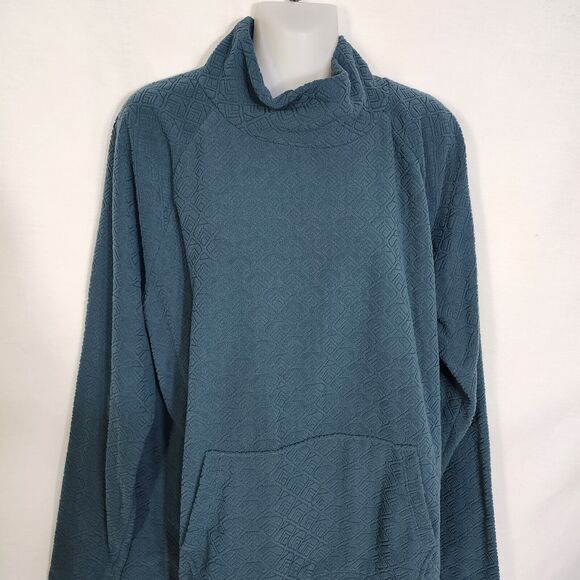 Eddie Bauer Women Sweatshirt Size TL Quest Fleece Funnel Neck Pullover Thumbhole - Picture 3 of 10